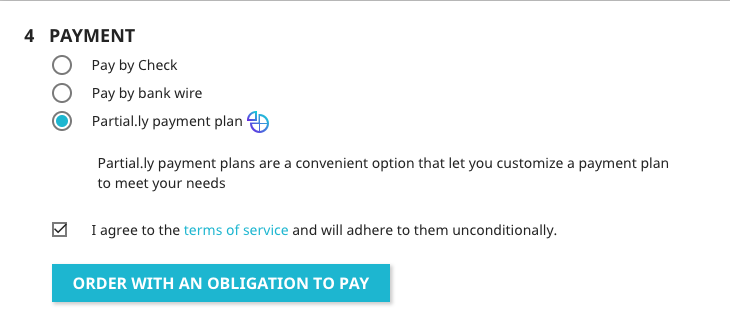 partial.ly payment plan option in PrestaShop store